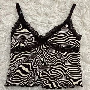 Brown zebra print top